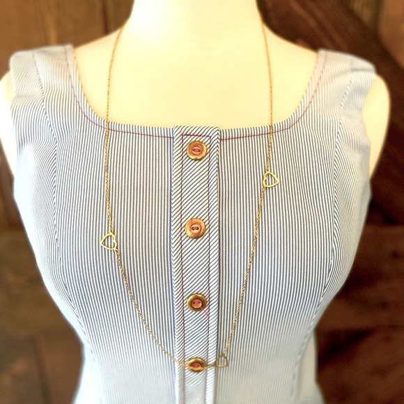 ⚓️Adorable blue striped vintage dress w/brass button front⚓️ - Picture 4 of 11